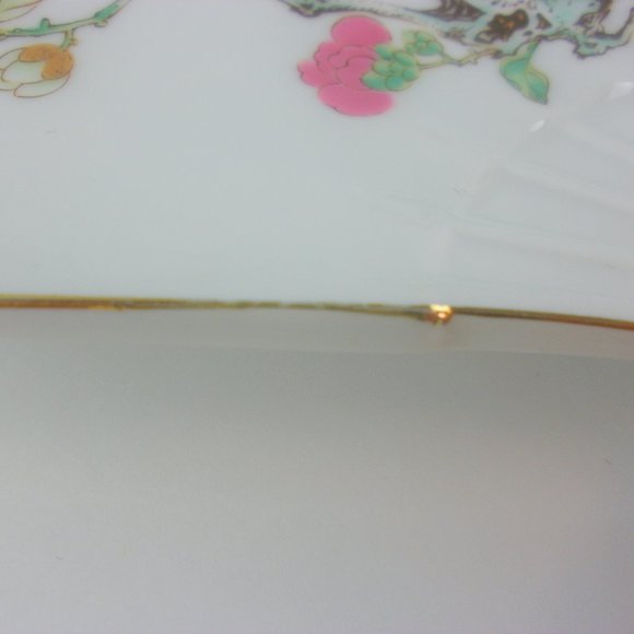 Ming Garden Otagiri Japan Handpainted Fan Trinket Dish Decor - Picture 7 of 8